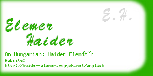 elemer haider business card